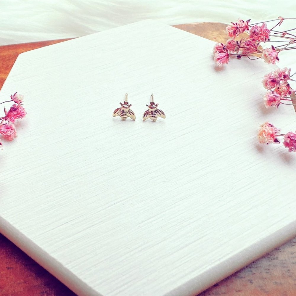 14k Gold-Filled Mini Bee Stud Earrings